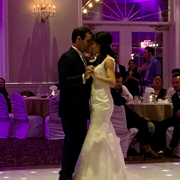 Couple dancing at their wedding