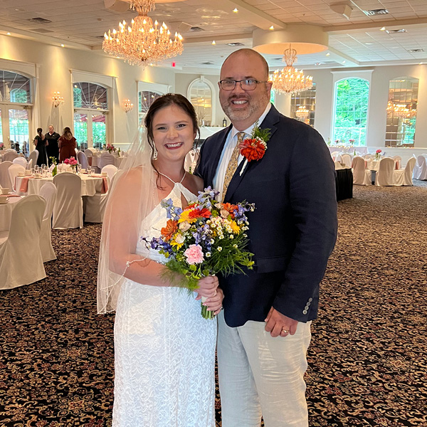 Bride and her father before her wedding